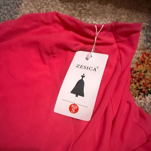 NWT Small Tube top dress Chic Asymmetrical Pink Strapless Dress - Picture 12 of 12